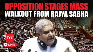 LIVE  Parliament Chaos Reaches Peak Opposition Walks Out Of Rajya Sabha After Tussle With Dhankhar [upl. by Neau]