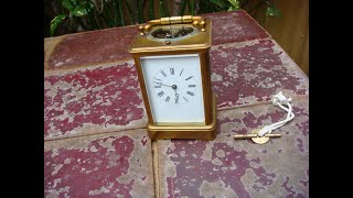 Old Vintage Antique Brass Escapement Repeating Carriage Mantel Clock See Video [upl. by Chaim163]