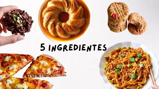 RECETAS VEGANAS CON 5 INGREDIENTES  Facil Delicioso [upl. by Siramed]