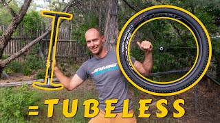 The SECRET TO INSTALLING TUBELESS TIRES WITH FLOOR PUMP without an air compressor or charger pump [upl. by Ccasi]