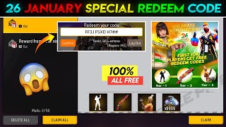 26 January Redeem Code Free Fire  Free Fire Redeem Code Today [upl. by Bevan956]