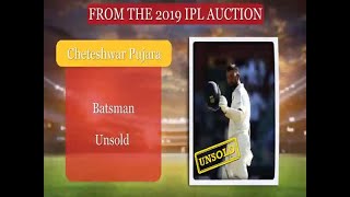 IPL Auction 2019  Cheteshwar Pujara goes unsold [upl. by Ahser]