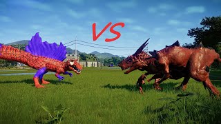 DEMONSAURUS VS SPİDEROxalaia VS SPİNOSAURUS İN JURASSİC WORLD EPİC BATTLE [upl. by Karyn697]