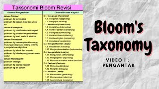 01 Taksonomi Bloom Bagian I  Taksonomi Tujuan Pendidikan [upl. by Mcleod]