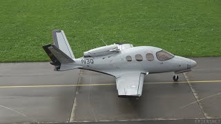 Cirrus Vision SF50 G2  N3Q TakeOffs and Landings at Airport Buochs 2022 [upl. by Yduj]