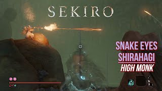 Sekiro  Snake Eyes Shirahagi with high monk no Kuros Charm  Bell Demon [upl. by Adolphus735]