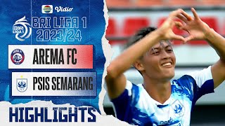 AREMA FC VS PSIS Semarang  Highlights  BRI Liga 1 202324 [upl. by Sheets]