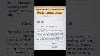 resignation letterresignation letter for companyletter shorts [upl. by Neelyaj]