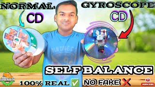 How To Make Self Balancing wheel With CD ll gyroscope Science 🤔ये कैसे हुआ [upl. by Malinowski]