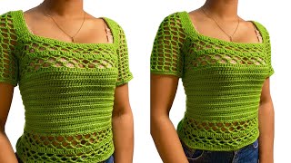 BLUSA TEJIDA A CROCHET PASO A PASO [upl. by Aleakam]