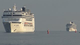 4K Video  5 Fach Anlauf in Rostock Warnemünde  Parade of Cruise Ships [upl. by Kari]