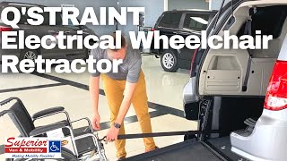 Demo  QER QStraint Electric Retractor Wheelchair Restraints For Wheelchair Accessible Vehicles [upl. by Annat]