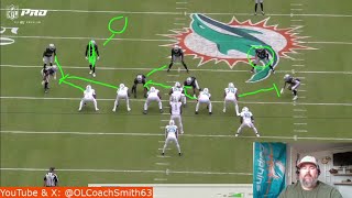 2024 Miami Dolphins  Week 11 vs Raiders Offensive Line Grades [upl. by Ennovy]