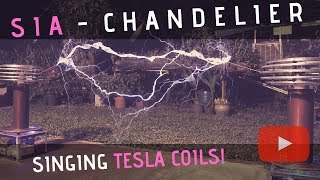 Sia  Chandelier Meets Singing Tesla Coils Bobinas de Tesla [upl. by Ayaet]