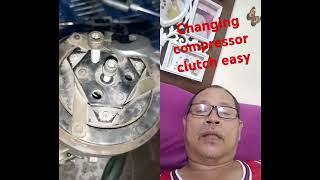 Changing worn out clutch in AC compressor [upl. by Anirtruc]