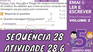 EMAI 5º ANO ATIVIDADE 286 SEQUÊNCIA 28 VOLUME 2  MENSAGENS DE COMEMORAÇÃO [upl. by Yklam]