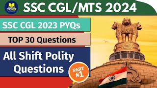 SSC CGL MTS  2024  CGL 2023 Previous Year Questions  Polity  Part01  by sscbooksb [upl. by Eisserc]