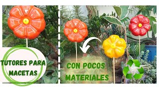 Cómo hacer TUTORES para las MACETAS FÁCIL y RÁPIDO ♻  magicojardin Botellas Plásticas DIY [upl. by Melc]