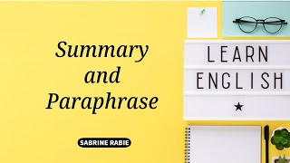 understanding paraphrasing vs summarizing widescreen [upl. by Yendor]