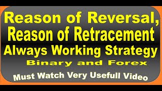 Reason of Reversal reason of retracement with always working strategy binary and forex Both [upl. by Neltiac]