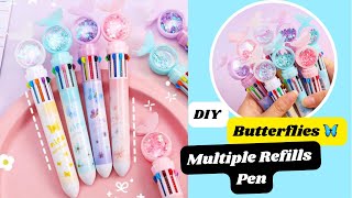 DIY Multi Refill Pen  How to make 5in1 Pen  Pen Decoration idea  School Supplies [upl. by Lleneg73]