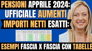 PENSIONI APRILE TABELLE UFFICIALI AUMENTIARRETRATI SIMULAZIONE IMPORTI NETTI CONFERMATI [upl. by Asseniv]