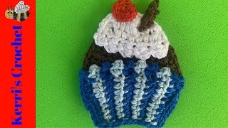 Crochet Cupcake Tutorial – Crochet Applique Tutorial [upl. by Imtiaz350]