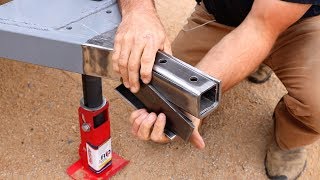 How to Build a DIY Travel Trailer  Coupler Install Hitch Sway Control Part 7 [upl. by Strenta79]