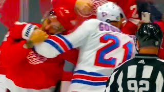 Barclay Goodrow Robby Fabbri Fight FULL CLIP Rangers vs Red Wings  NHL Highlights [upl. by Giustino89]