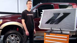 20112016 Ford 67L Powerstroke Aluminum Primary Radiator Features amp Benefits by Mishimoto [upl. by Attinahs]