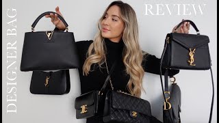 THE BEST BLACK DESIGNER HANDBAGS  REVIEWING 6 DESIGNER BAGS  Freya Killin [upl. by Dana]