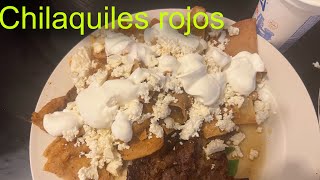 Chilaquiles rojos con crema y queso [upl. by Aelyak316]