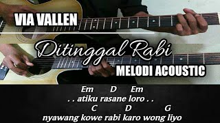 Kunci  melodi gitar  VIA VALLEN  ditinggal rabi Genjrengan akustik [upl. by Wasson]