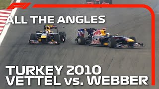 Vettel And Webbers Dramatic Collision  All The Angles  2010 Turkish Grand Prix [upl. by Siladnerb]