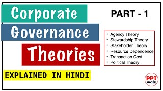 CORPORATE GOVERNANCE THEORIES IN HINDI  PART 1  Six Main Theories  Agency Stewards Stakeholder [upl. by Lamahj]