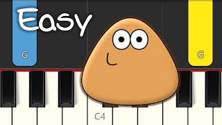 Pou Cliff Theme  EASY PIANO TUTORIAL [upl. by Sillihp808]