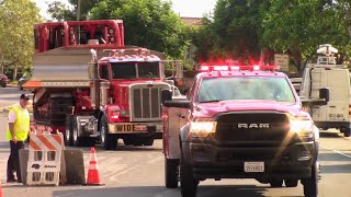 New Dozer Tender LACoFD Dozer Team 5 Responding [upl. by Cuda]