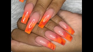 Marble Ombre Acrylic Nails Tutorial [upl. by Vaish]