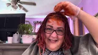 Coloring my hair with Revlon Colorsilk 66 Cherry Red and Bleach London Tangerine Dream [upl. by Acie202]