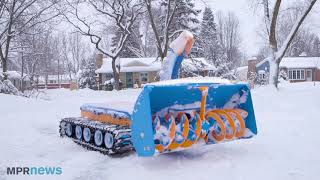 Thanks snowbot 3D printed snowblower helps clear St Paul neighborhood [upl. by Macintyre239]