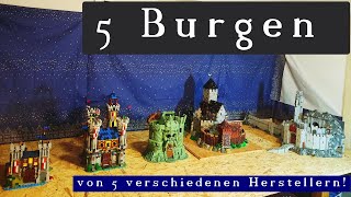 5 Klemmbaustein Burgen von 5 Herstellern Lego Bluebrixx und weitere [upl. by Yeleek]