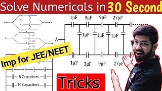 Tricks Capacitor Numerical  Infinite ladder  Adjacent plate capacitor  Physics 12 NEET JEE trick [upl. by Emelina]