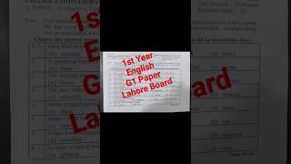 1st Year English 1st Time Paper Lahore Board 2024 exam [upl. by Arluene]