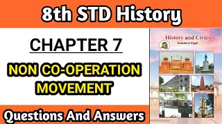 7 non cooperation movement std 8th question answer  history chapter 7  class 8 Maharashtra board [upl. by Larsen]