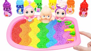 Satisfying Video l How to Make Rainbow Baby Bathtub WITH Mixing Slime and Glitter Pool Cutting ASMR [upl. by Conah492]