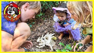 Kids Pretend 🦖 CALEB MARY amp CHARLENE DIG UP DINOSAUR BONES [upl. by Harias]