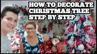 PAANO MAG DECORATE NG CHRISTMAS TREESTEP BY STEP ON HOW TO DECORATE CHRISTMAS TREETAGALOG [upl. by Zat]