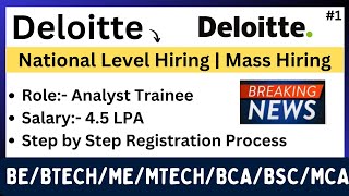 Deloitte National Level Hiring  Mass Hiring 2024  BEBTECHBCABSCMEMTECHMCA  PART1 [upl. by Rett85]