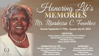 Honoring Lifes Memories of Ms Mardessa C Fowlkes [upl. by Efthim]