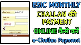 Esic Monthly Challan Payment  How to generate Esic challan online 2023 [upl. by Kimbra]